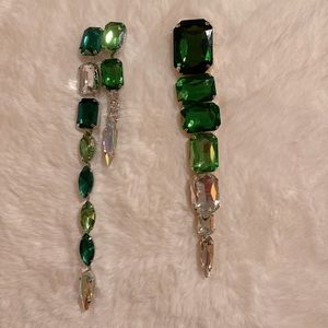 New emerald drop earrings